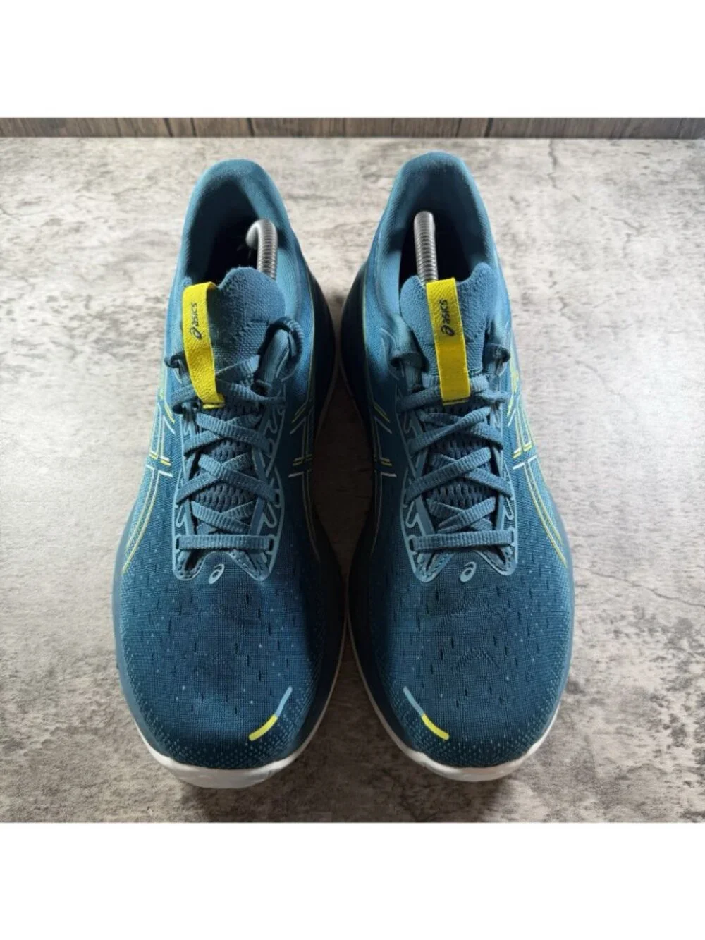 ASICS Gel-Cumulus Men Low Top Lace Up Running Shoes Blue Yellow Size 10.5
